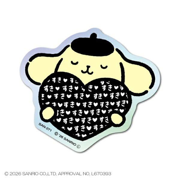 ゼネラルステッカー｜GENERAL STICKER ホログラムミニステッカー　ポムポムプリン ハート SAN-271