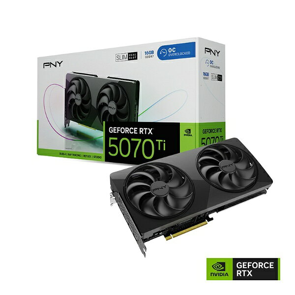 PNY Technologies｜ピーエヌワイテクノロジー PNY GeForce RTX 5070 Ti 16GB OC SLIM VCG5070T16DFSXPB1-O [GeForce RTXシリーズ /16GB]