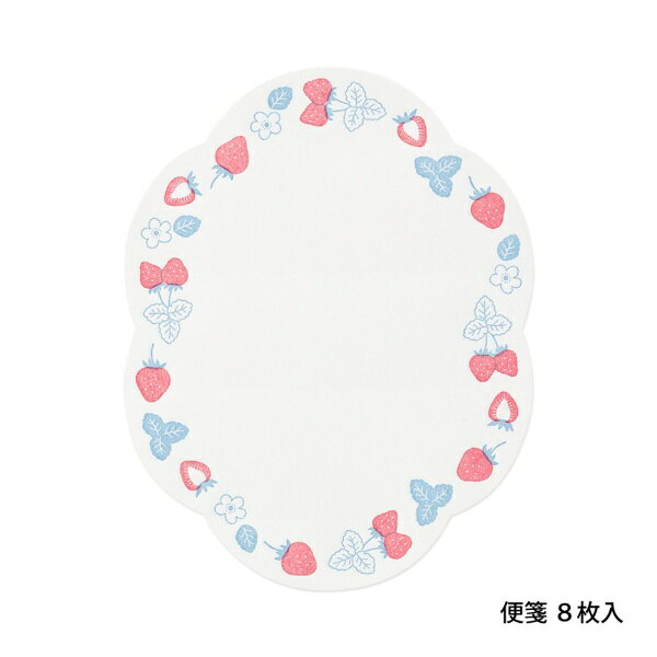 楽天ビック(ビックカメラ×楽天)のデザインフィル｜DESIGNPHIL 活版印刷のレターセット ダイカット イチゴ柄 86491006｜アングル3