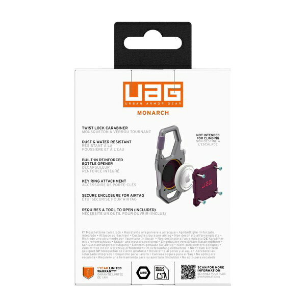 楽天ビック(ビックカメラ×楽天)のUAG｜URBAN ARMOR GEAR UAG-AITM-DP　AirTag用 MONARCHケース ディープパープル ディープパープル UAG-AITM-DP｜アングル2