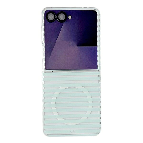 アプリス Galaxy Z Flip7 ミルキーストライプ グリーン AP-GZFP7MILKGR