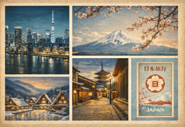T&S｜ティー＆エス Wood Post Card　ALL・JAPAN日本旅行