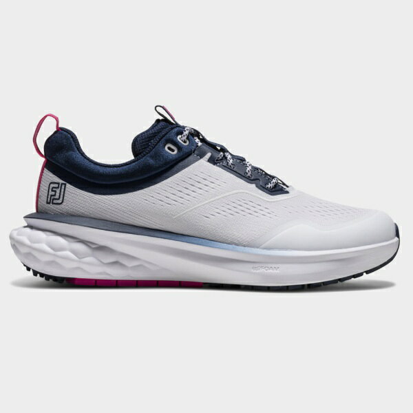 フットジョイ｜FootJoy ゴルフシューズ FJ クオンタム LACED ホワイト×ネイビー 97843 W075 [レディース /24.5cm /幅:Wide(3E相当)]【返品交換不可】