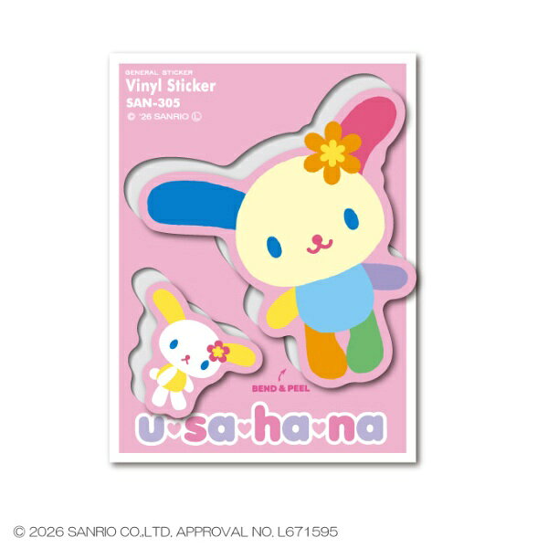 ゼネラルステッカー｜GENERAL STICKER ハーフカットステッカー　サンリオキャラクターズ ウサハナ SAN-305