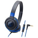 オーディオテクニカ｜audio-technica ヘッドホン ATH-S100IS BBL ブラックブルー φ3.5mm ミニプラグ ATHS100ISBBL