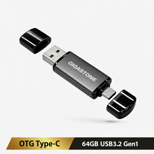 Gigastone｜ギガストーン USBメモリ (Android/Mac/Windows) GJU3-SP-AC44S64GB [64GB /USB TypeA＋USB TypeC /USB3.2 /キャップ式]
