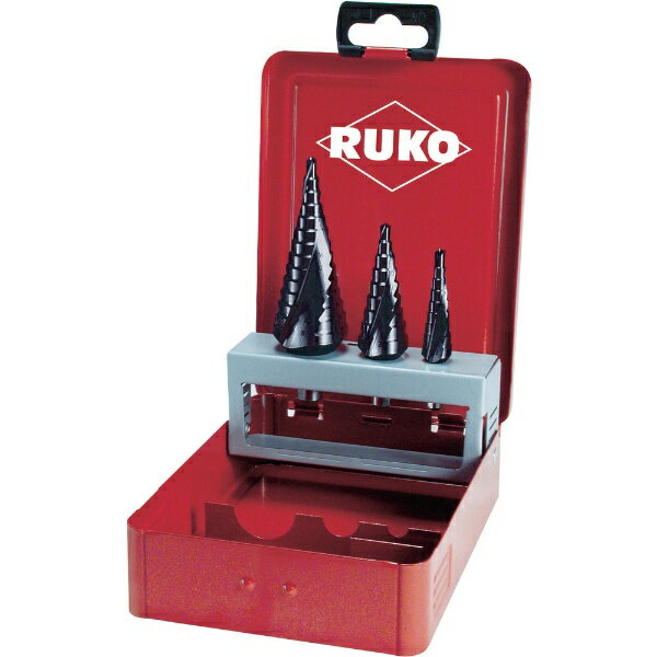 RUKO社｜ルコ 2枚刃 スパイラルステップドリルセット 3本組 チタンアルミウム 101026F