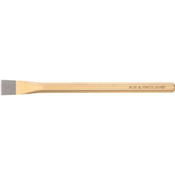■高品質の鋼材を使用した、チゼルです。■抜群の耐久性と高い作業性を発揮します。■ハンドガードは握りやすさの向上と打ち損じ時のケガの防止に役立ちます。【用途】・鉄板や石の切断、ハツリ作業など。【仕様】・全長（mm）： 1000・刃幅（mm）： 34・八角胴径（mm）： 22・ハンドガード： なし・八角胴タイプ