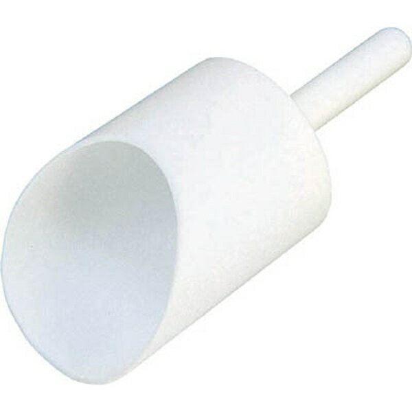 ■オールフッ素樹脂（PTFE）製のスコップです。■耐薬品性に優れています。■取手部は20φ丸棒で丁度手にフィットします。【用途】・サンプル採取用。・耐薬品用。【仕様】・すくい部幅（mm）： 90・長さ（mm）： 125・全長（mm）： 225・サイズ： 90φ×225mm・柄サイズ： 20φ×L100mm