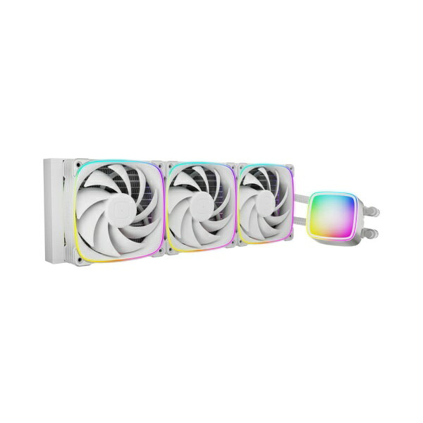 楽天ビック(ビックカメラ×楽天)のGEOMETRIC FUTURE 水冷CPUクーラー 120mmファンx3 [LGA2066/2011V3/2011/1200/1156/1155/1151/1150/1700/1851・AM5/AM4] Eskimo Plus 36W ホワイト GF-ES-PLUS-360-WT｜アングル2