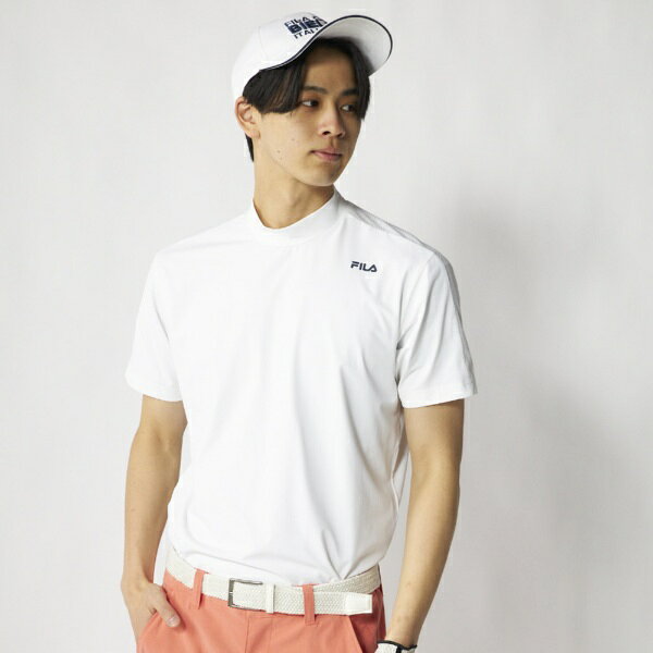 フィラゴルフ｜FILA GOLF メンズ 半袖モックネックシャツ オフホワイト 746655W [メンズ /LLサイズ]【返品交換不可】