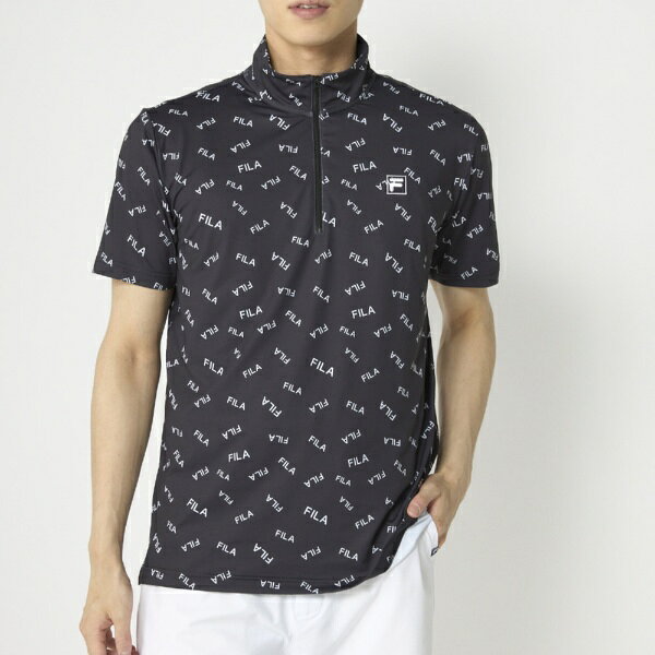 フィラゴルフ｜FILA GOLF メンズ ハーフジップ半袖シャツ ブラック 746676 [メンズ...