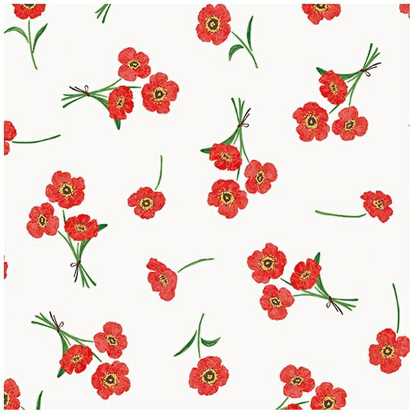 本体サイズ： 900×620mm（1枚入）赤いお花を所狭しと散りばめた、華やかなラッピングペーパーですワイトをベースにしているので清潔感もあるデザインですお花が印象的なので、母の日のラッピングなどにもおすすめです