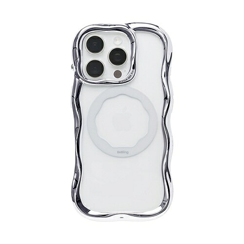 【2026年08月21日発売予定】HAMEE　［iPhone 16 Pro専用］iFace BeBling Wave MagSynq クリアケース iFace シルバー　41-192553