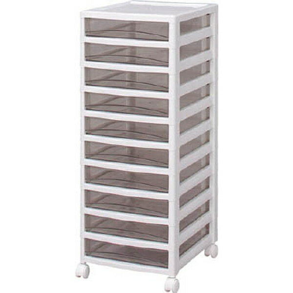 アイリスオーヤマ｜IRIS OHYAMA IRIS スーパークリアチェスト ホワイト／クリアブラウン 10段タイプ SCE−S1000−BR《※画像はイメージです。実際の商品とは異なります》