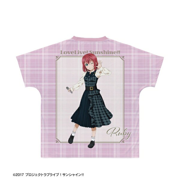 楽天ビック(ビックカメラ×楽天)の【2026年11月】 アルマビアンカ｜armabianca ラブライブ！サンシャイン!! 描き下ろし 黒澤ルビィ チェックワンピース衣装ver. フルグラフィックTシャツユニセックス (サイズ/XXXL)【発売日以降のお届け】｜アングル2