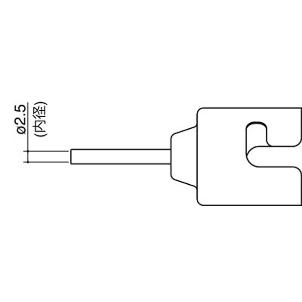 ■工具なしで簡単脱着が可能です。【用途】・SMDリワーク【仕様】・内径（mm）： Φ2.5・パーツ名： ノズル・適合ステーション機器： FR-810、FR-810B、FR-811