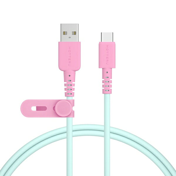 MOTTERU｜モッテル USB-A ⇔ USB-Cケーブル [充電 /転送 /1.0m /3A /USB2.0] ミントフラミンゴ MOT-BCAC100-MF [USB-A ⇔ USB-C]