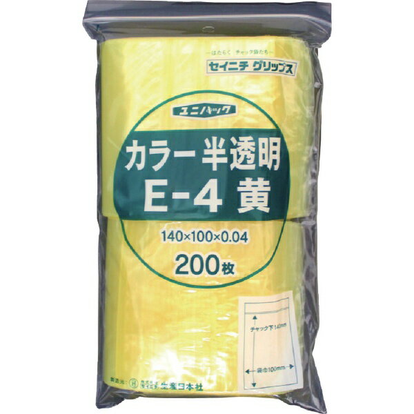 生産日本社｜SEISANNIPPONSHA 「ユニパック」 E-4 黄 140×100×0.04 200枚入 E4CY