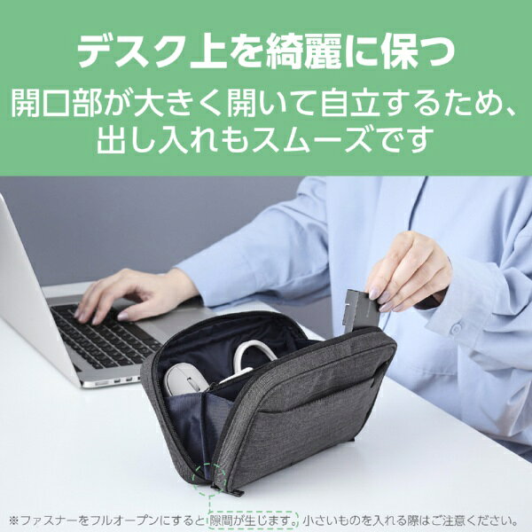 【2026年9月】 ELECOM｜エレコム ガジェットポーチ 薄型 自立 充電器 ケーブル 収納 スリム 出張 旅行 トラベルポーチ ブラック BMA-GP14SBK biccamera-15671031 楽天ビック(ビックカメラ×楽天) サンプル画像3