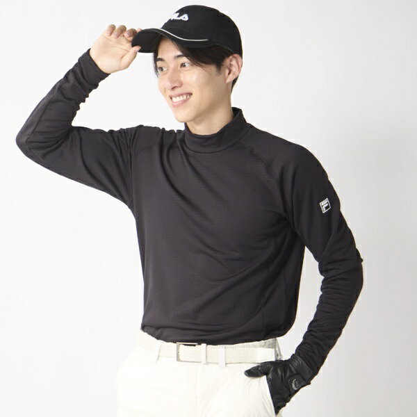 フィラゴルフ｜FILA GOLF メンズ グリッドフリースシャツ ブラック 786514 [メンズ /Mサイズ]【返品交換不可】