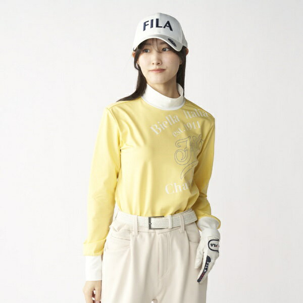 フィラゴルフ｜FILA GOLF レディース 長袖モックネックシャツ イエロー 796511 [レディース /Mサイズ]【返品交換不可】