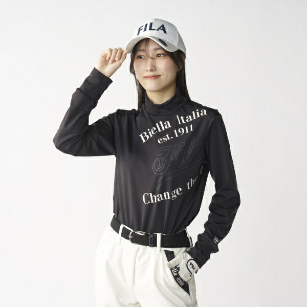 フィラゴルフ｜FILA GOLF レディース 長袖モックネックシャツ ブラック 796511 [レディース /Lサイズ]【返品交換不可】