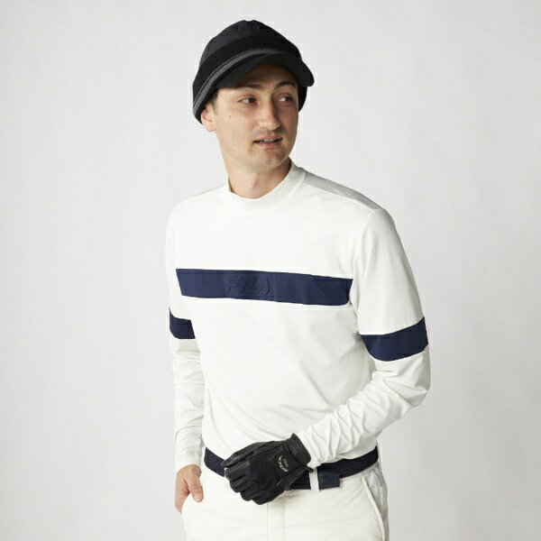 フィラゴルフ｜FILA GOLF メンズ 長袖モックネックシャツ オフホワイト 786513 [メンズ /Lサイズ]【返品交換不可】