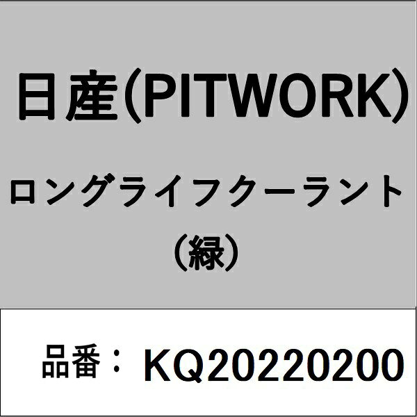 適合の部品番号を予めご確認頂きます様お願いします。一部梱包の都合上、部品番号ラベルが貼り付けされていない場合もございます。■商品名：日産(PITWORK)自動車用ケミカル品■部品型番：KQ20220200