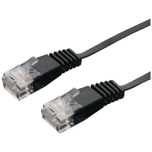 ナカバヤシ｜Nakabayashi フラットLANケーブル LB-F602BK [2m /カテゴリー6 /フラット]