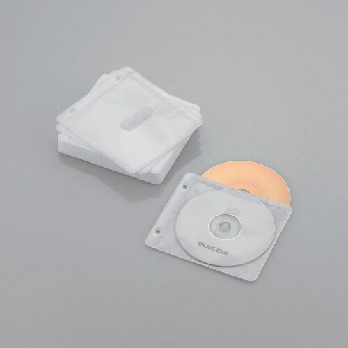 エレコム｜ELECOM Blu-ray/CD/DVD対応 不織布ケース 2穴 60枚収納 ホワイト CCD-NBWB60WH[CCDNBWB60WH]