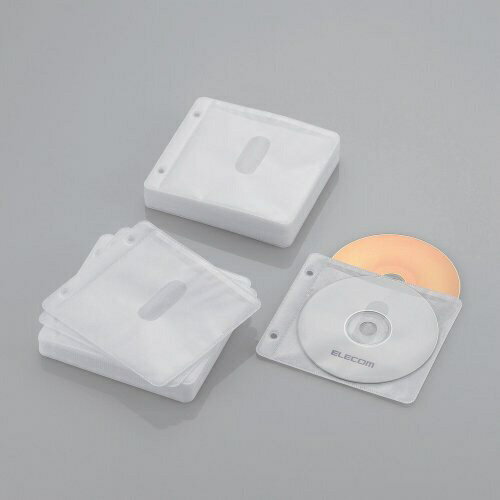 エレコム｜ELECOM Blu-ray/CD/DVD対応 不織布ケース 2穴 120枚収納 ホワイト CCD-NBWB120WH[CCDNBWB120WH]【rb_pcp】