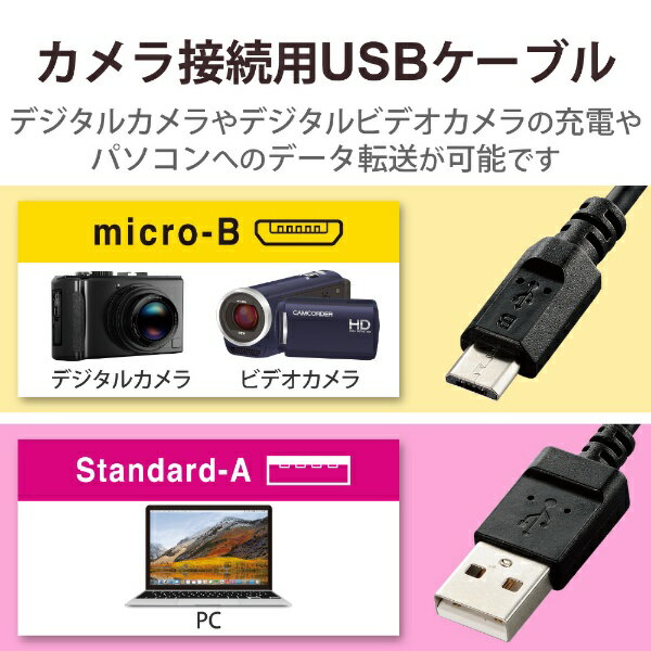 ELECOM｜エレコム カメラ接続用USBケーブル(micro-Bタイプ)1.5m DGW-AMBF15BK[DGWA...