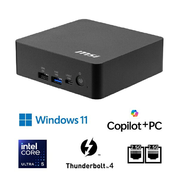 【2026年10月01日発売】 MSI ミニPC Cubi NUC AI+ 3MG-033JP [intel Core Ultra 5 /メモリ：32GB /SSD：512GB /Windows11 Pro /Copilot+ PC /モニター無し]