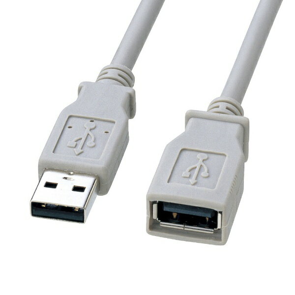 サンワサプライ｜SANWA SUPPLY 2.0m［USB-A → USB-A］2.0アダプタ 転送 ライトグレー　KU20-ECEN2K