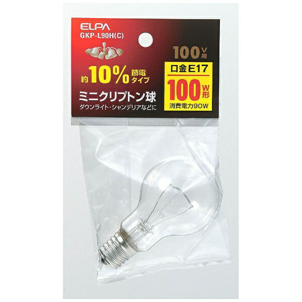 ELPA｜エルパ GKP-L90H-C 電球　ミニクリプトン球 クリア [E17 /一般電球形 /1個][GKPL90H]
