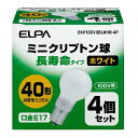 ELPA｜エルパ EKP100V36LW-W4P 電球　長寿命タイプ　ミニクリプトン球 ホワイト [E17 /白色 /4個 /一般電球形][EKP100V36LWW4P]