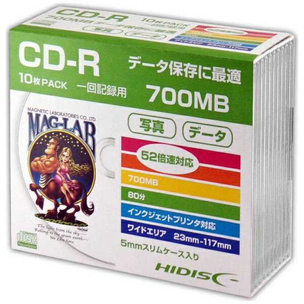 HIDISC ϥǥ ǡCD-R Hi-Disc HDCR80GP10SC [10 /700MB /󥯥åȥץ󥿡б]