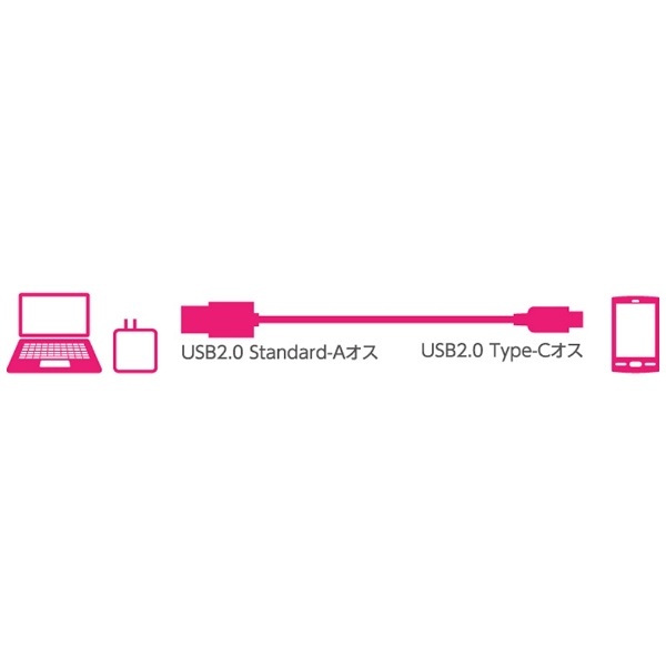 ELECOM�å��쥳�� USB�����֥� USB��A-C�� ǧ���� 1.0m �ۥ磻��
