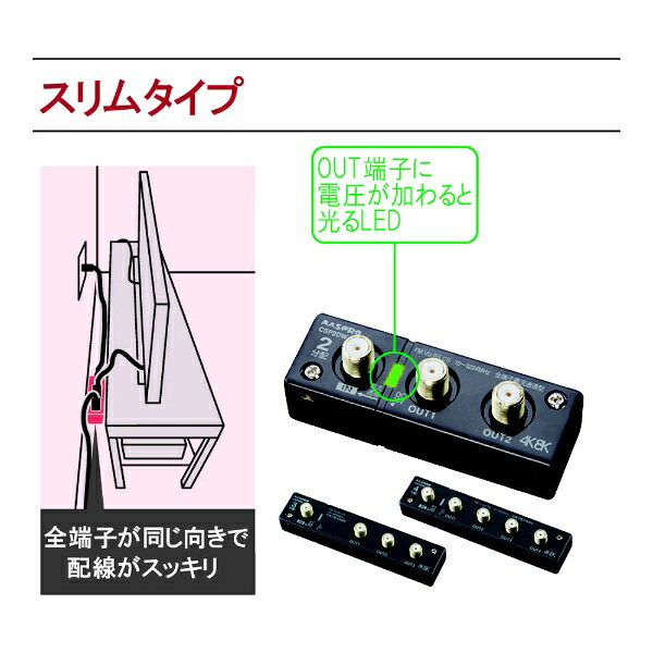 マスプロアンテナ｜MASPRO 4K8K衛星放送対応屋内用全端子電流通過3分配器 BKOCSP3DWKP