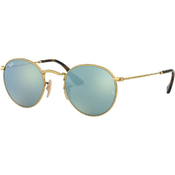 レイバン｜RayBan ROUND FLAT LENSES RB3447N 001/30 50mm（シャイニーゴールド/ライトグリーンミラーシルバー）【ew21_rb】