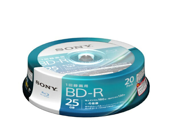 ソニー｜SONY 録画用BD-R SONY ホワイト 20BNR1VJPP4 [20枚 /25GB /インクジェットプリンター対応]