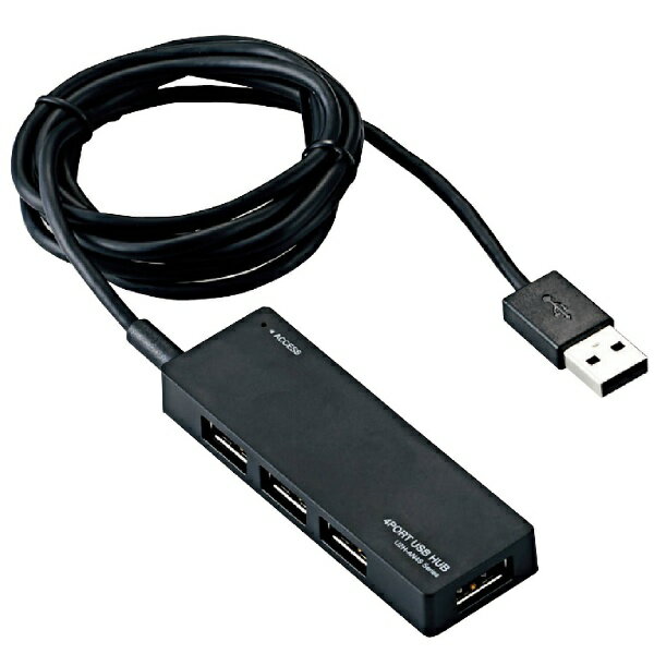 GRbELECOM U2H-AN4S USB-Anu (Windows11Ή/Mac) ubN [oXZtp[ /4|[g /USB2.0Ή][U2HAN4SBK]