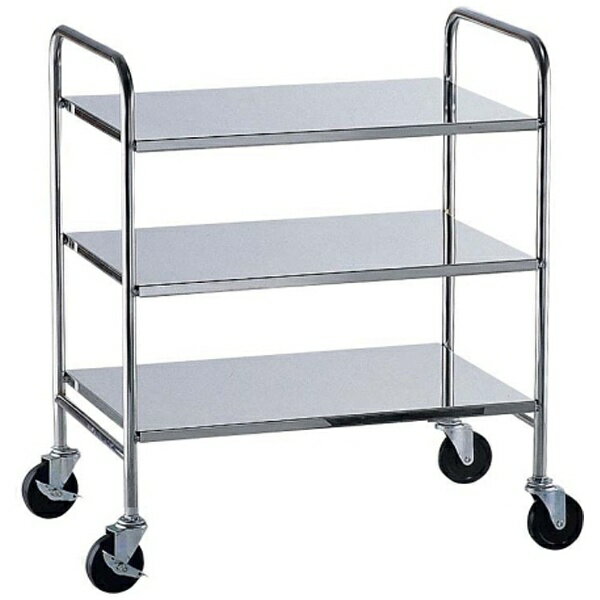 遠藤商事｜Endo Shoji TKG 18-8衛生フラットワゴン 3段 ゴム車 ＜HKT2301＞[HKT2301]