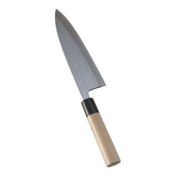 Ω佐文の本霞・玉白鋼シリーズ「出刃包丁」■包丁の仕様・形状：出刃型・刃型：片刃・表記サイズ：19.5cm※表記サイズは、マチ付き包丁は刃先からマチまで、マチ無し包丁は刃渡り（刃先からアゴまで）の寸法です。■本霞・玉白鋼シリーズ（2021年4月時点取り扱い）・柳刃（24、27、30、33、36cm）・蛸引（24、27、30、33、36cm）・ふぐ引（27、30、33cm）・出刃（15、16.5、18、19.5、21、24、27cm）・身卸（18、21、24cm）・薄刃（19.5、21cm）・江戸さき（18、21、24cm）・寿し切（24cm）