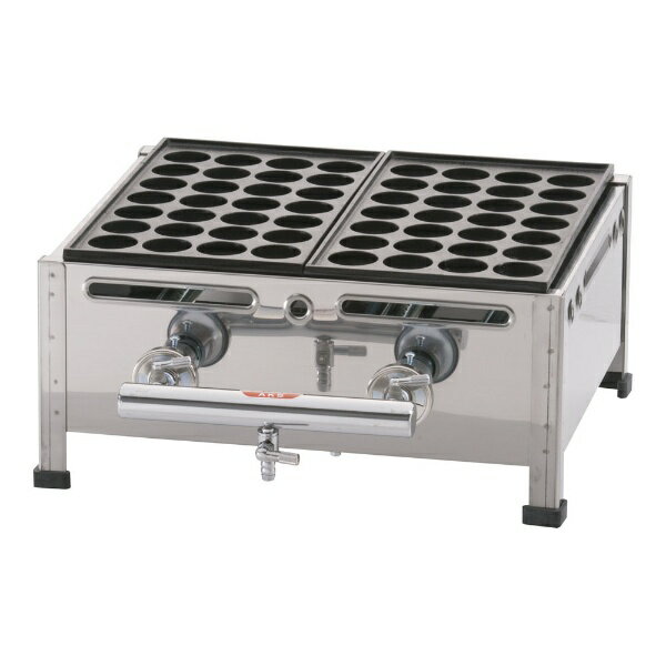 荒木金属製作所 関西式たこ焼器（28穴） 2枚掛 LPガス ＜GTK234＞[GTK234]