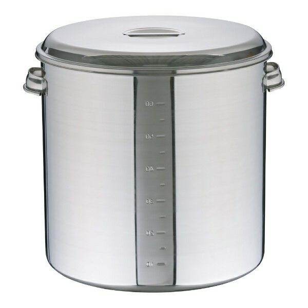 モリブデン含有ステンレス製のキッチンポットです。45cm（68L）の大容量で、手付タイプなので持ち運びも便利です。深さ450mmで、出汁やタレ、調味料、食材の保存・ストックに最適です。蓋の内側に引掛け金具が付いているので、蓋の置き場所に困り...