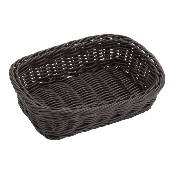 萬洋｜manyo 樹脂バスケット 角長 20cm こげ茶 ＜WBS2505＞[WBS2505]