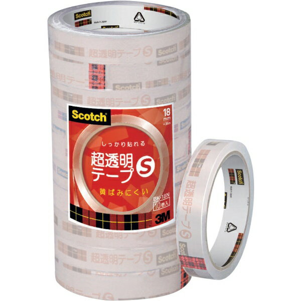 3Mジャパン｜スリーエムジャパン 3M　スコッチ　超透明テープS　18mmX35m　10巻入シュリンクパック BK-18N