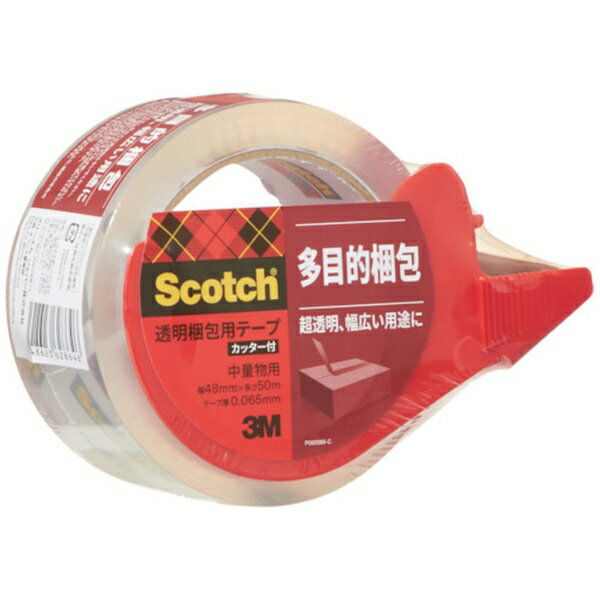 3Mジャパン｜スリーエムジャパン 3M　透明梱包用テープ　カッター付　48mmX50m　中・軽量物用 313D 1PN